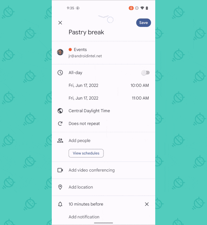 Google Calendar Android: minimize browse