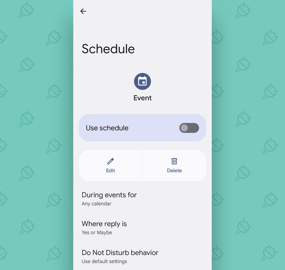 Google Calendar Android: dnd schedule
