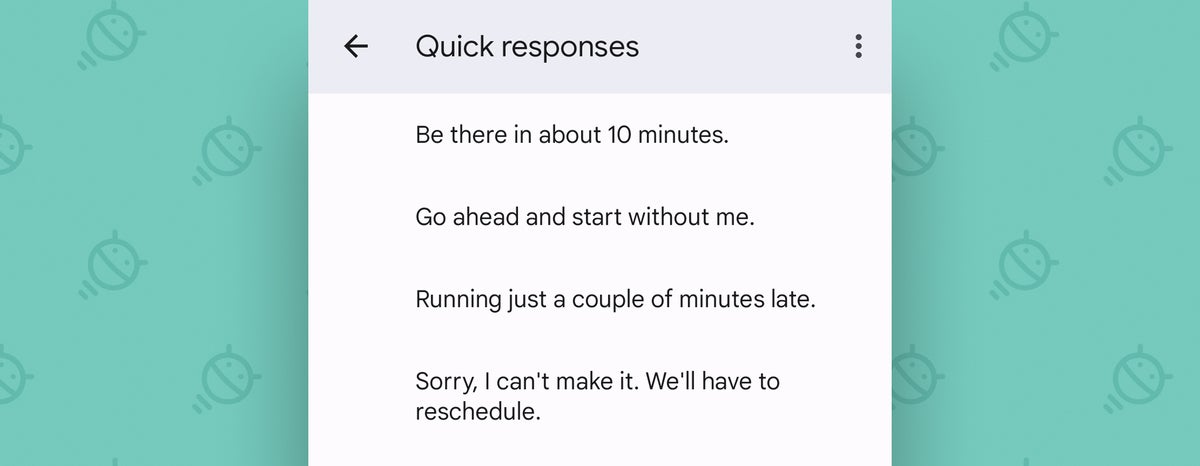 Google Calendar Android: quick responses