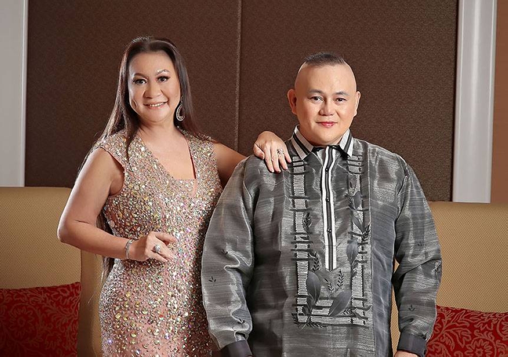 Businesswoman, socialite and fashion patron Virgie Monton, together with awards guru Richard Hiñola.